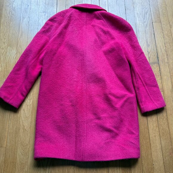 Gerard Darel Size FR 38 US 6 Fuchsia Double-Breasted Wool Blend Pea Coat Jacket - Picture 12 of 16